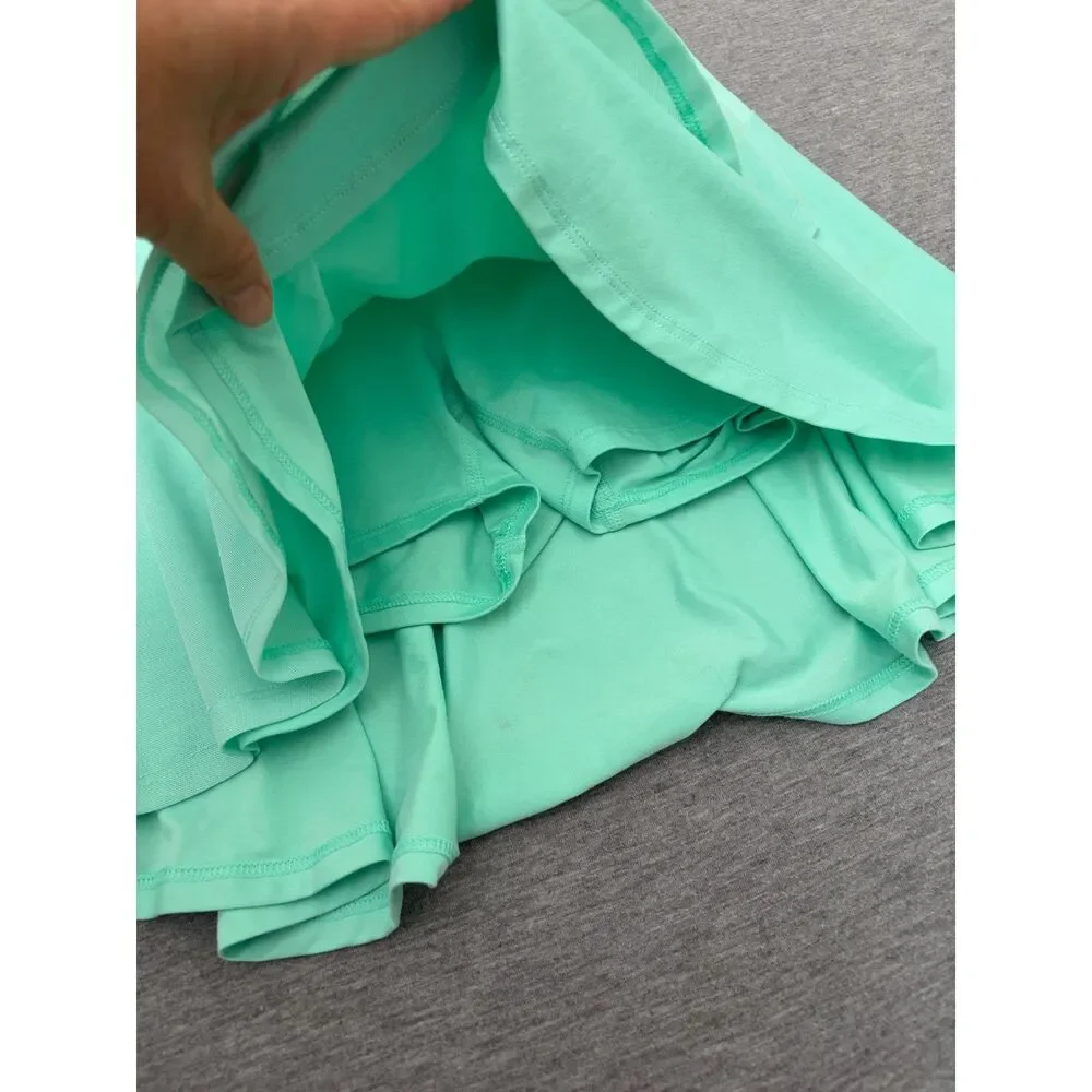 Girls Mint Green Tennis Skort Med And Large Keyhole Back Top Set Tennis Core
